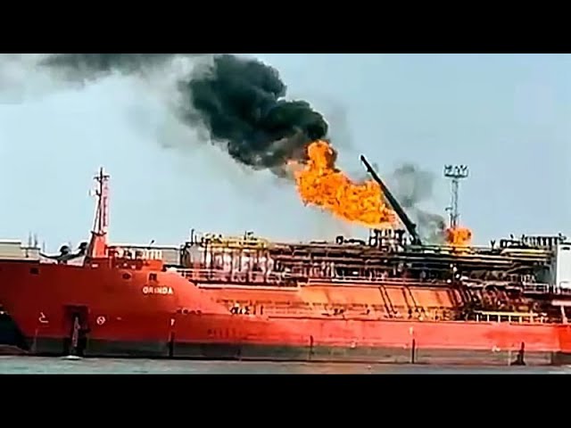 Russian strike hits Turkish LNG tanker in Odesa prompting evacuation of villages in Romania