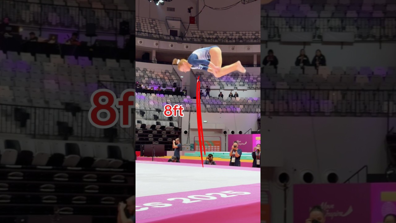 She connected 7 flips 😳😵‍💫 (Dulcy Caylor) #flip #tumble #gymnastics #olympics #gymnast #sports