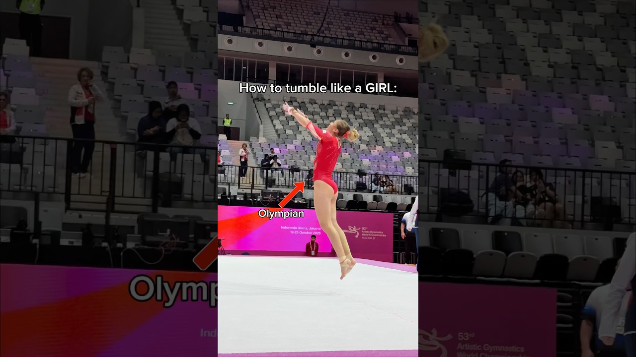 She gets so much power 🤯 #gymnastics #gymnast #olympics #olympic #sports #fails #d1 #tumble #flip