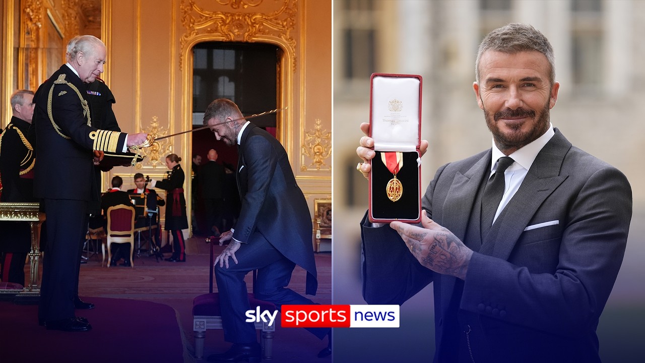 Sir David Beckham knighted as King Charles honours former Manchester United and England star