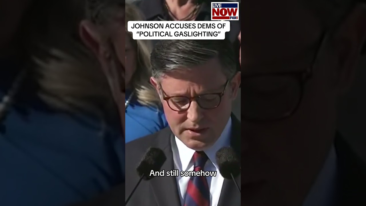 Speaker Johnson accuses Democrats of “political gaslighting.” #politics #news #shutdown