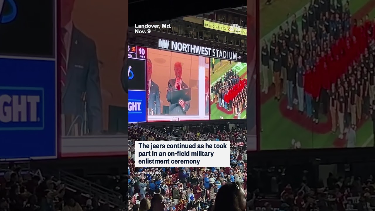 Spectators boo as Trump makes appearance at NFL game