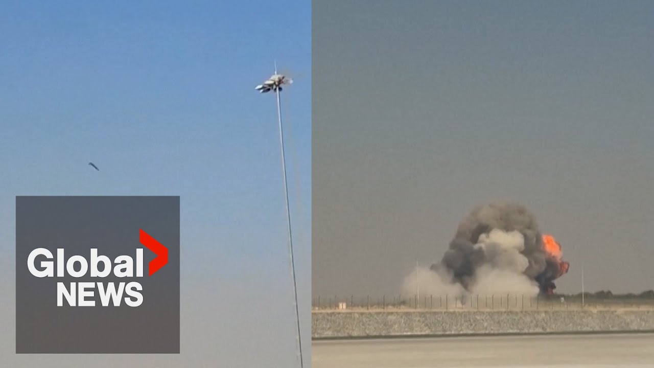 Spectators watch in horror as Indian fighter jet crashes at Dubai Air Show