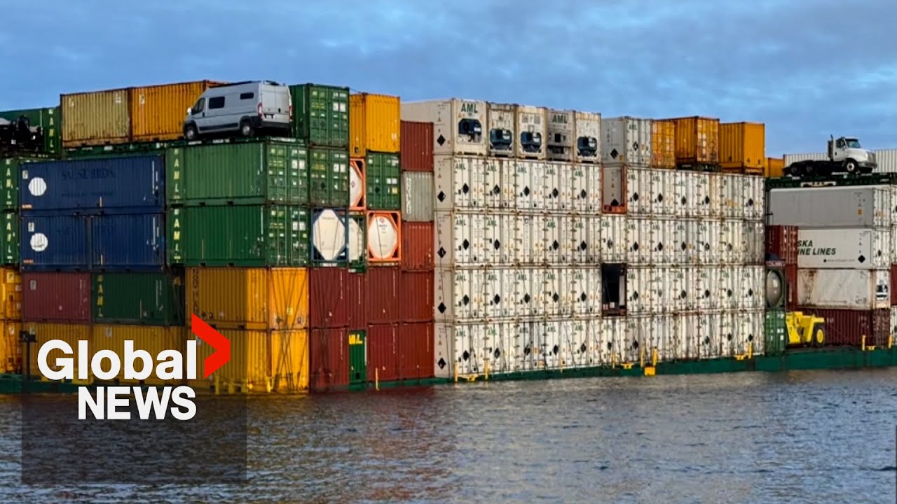 Stalled barge off BC coast continues to take on water as First Nation says this is a warning
