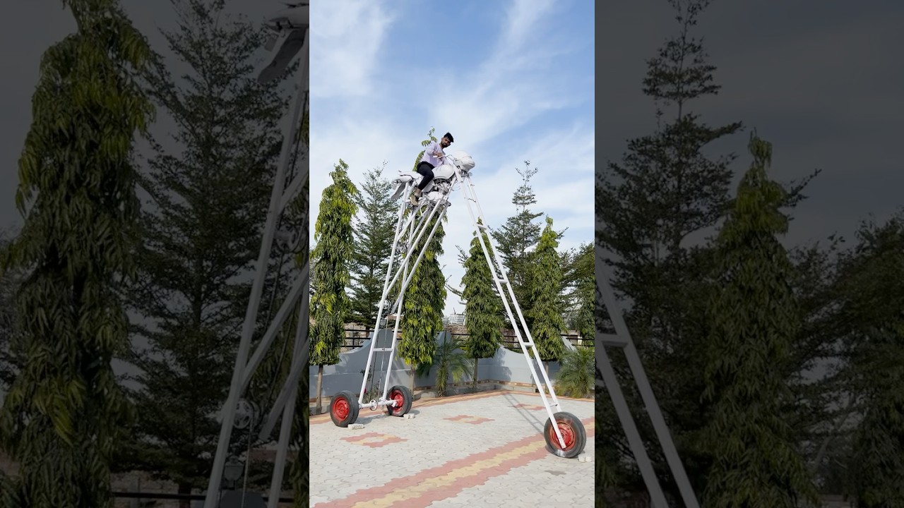 The World’s Tallest Bike 😱 #bikes #motorbike #funny