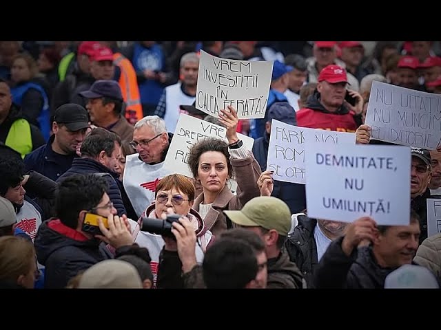 Thousands march through Bucharest in protest against austerity measures