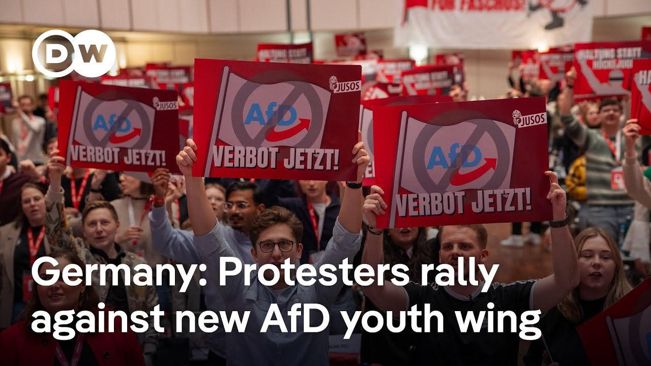 Thousands protest in Germany against AfD youth wing’s founding meeting | DW News