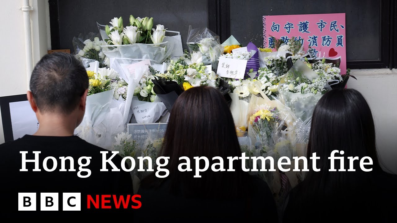 Three days of mourning begins after 128 killed in Hong Kong apartment fire | BBC News