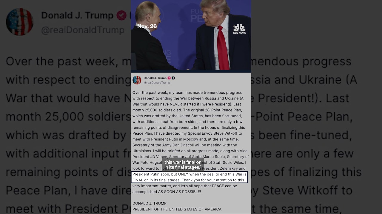 Trump says Witkoff to meet with Putin amid peace talks