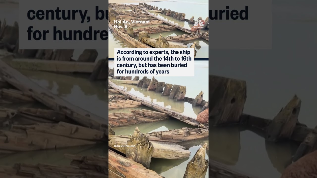 Typhoon exposes centuries-old shipwreck in Vietnam