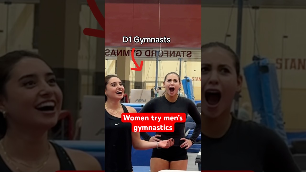 Women try men’s gymnastics 😂 #gymnastics #olympics #gymnast #olympic #sports #sport #fails #fail