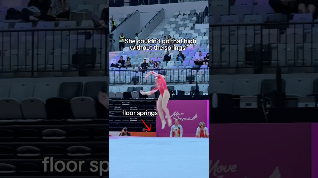 Beam has no springs 😳 #gymnast #gymnastics #olympics #olympic #sports #sport #gym #tumbling #cheer