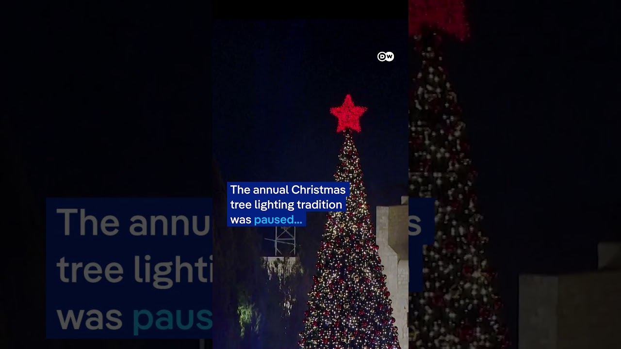 Bethlehem lights up its Christmas tree for first time since Gaza war |  DW News