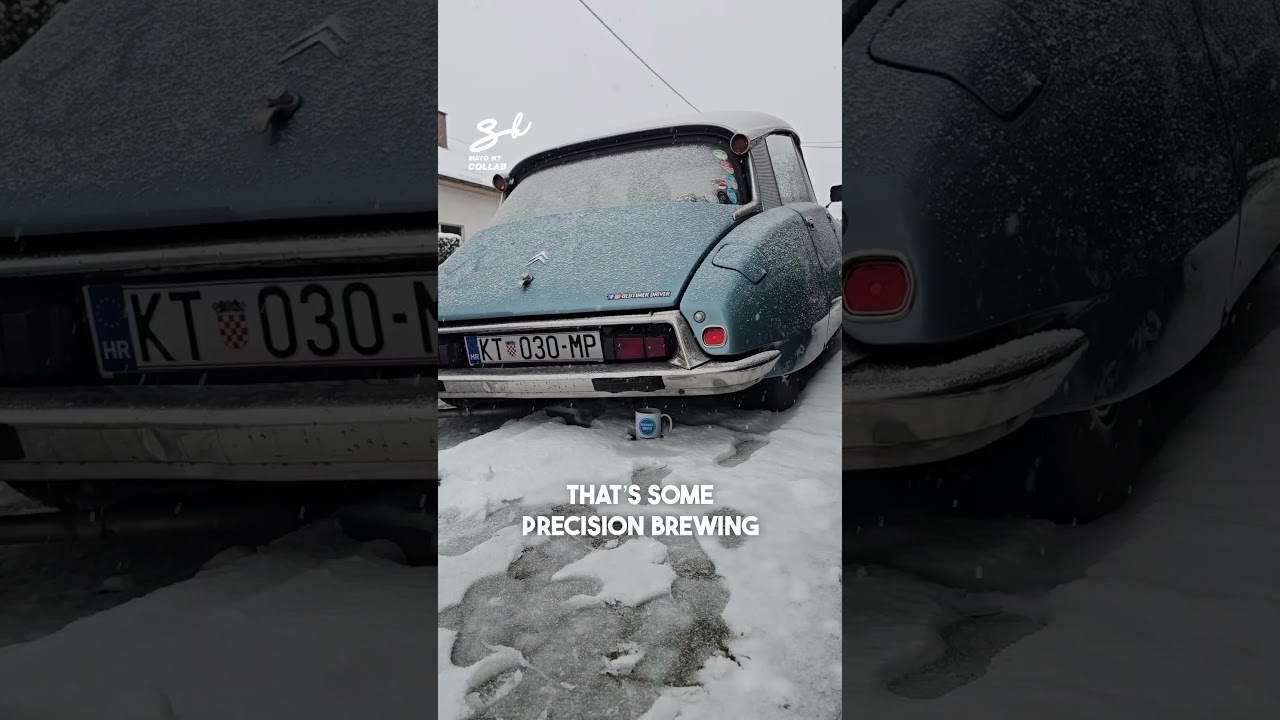 Car Makes Cup Of Tea! ☕️ #cars #tea #snow