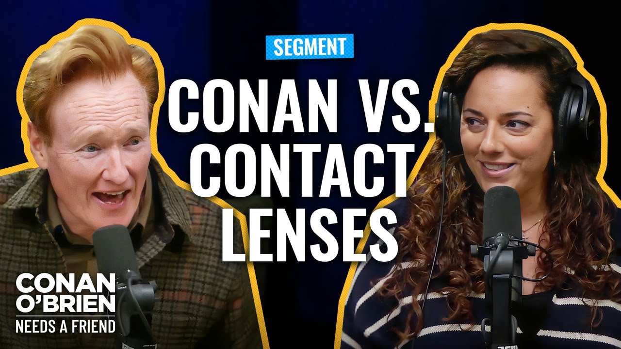 Conan Makes Fun Of His Audio Engineer’s Tiny Contact Lens Plunger | Conan O’Brien Needs A Friend