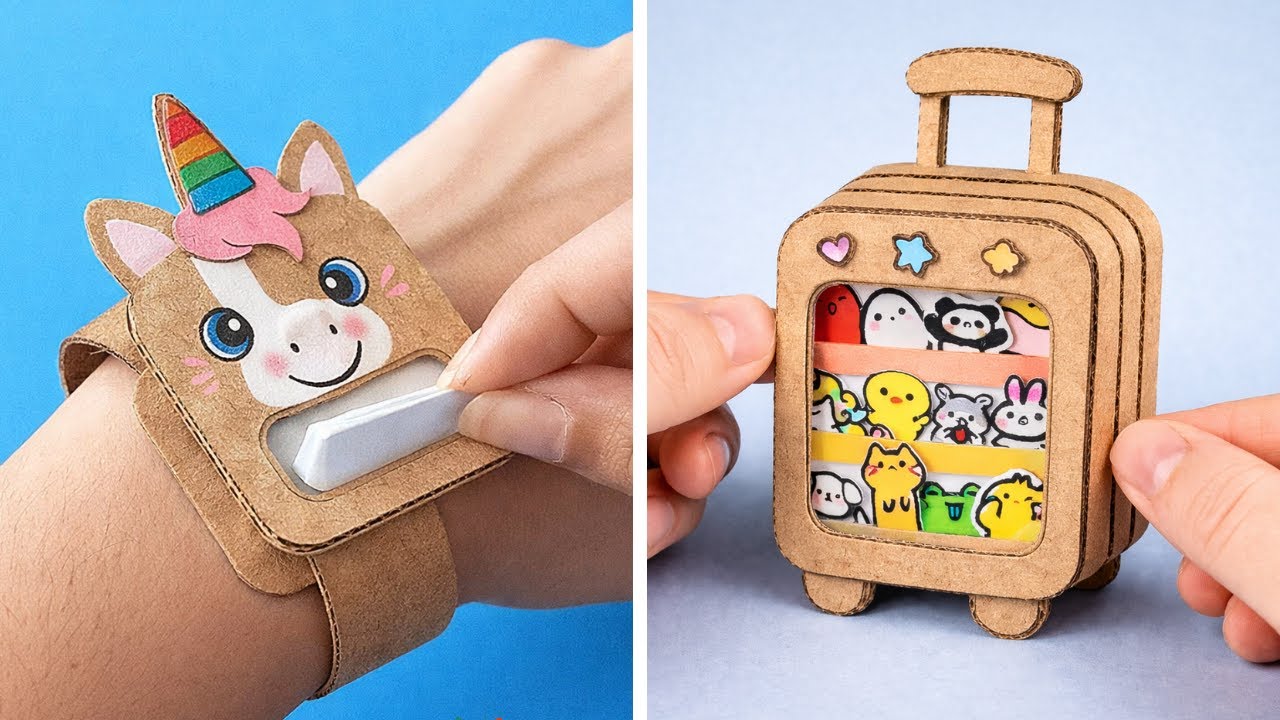 🎨 CUTE MINI CRAFTS 📦 Fun Paper & Cardboard Ideas for School and More! 🌈