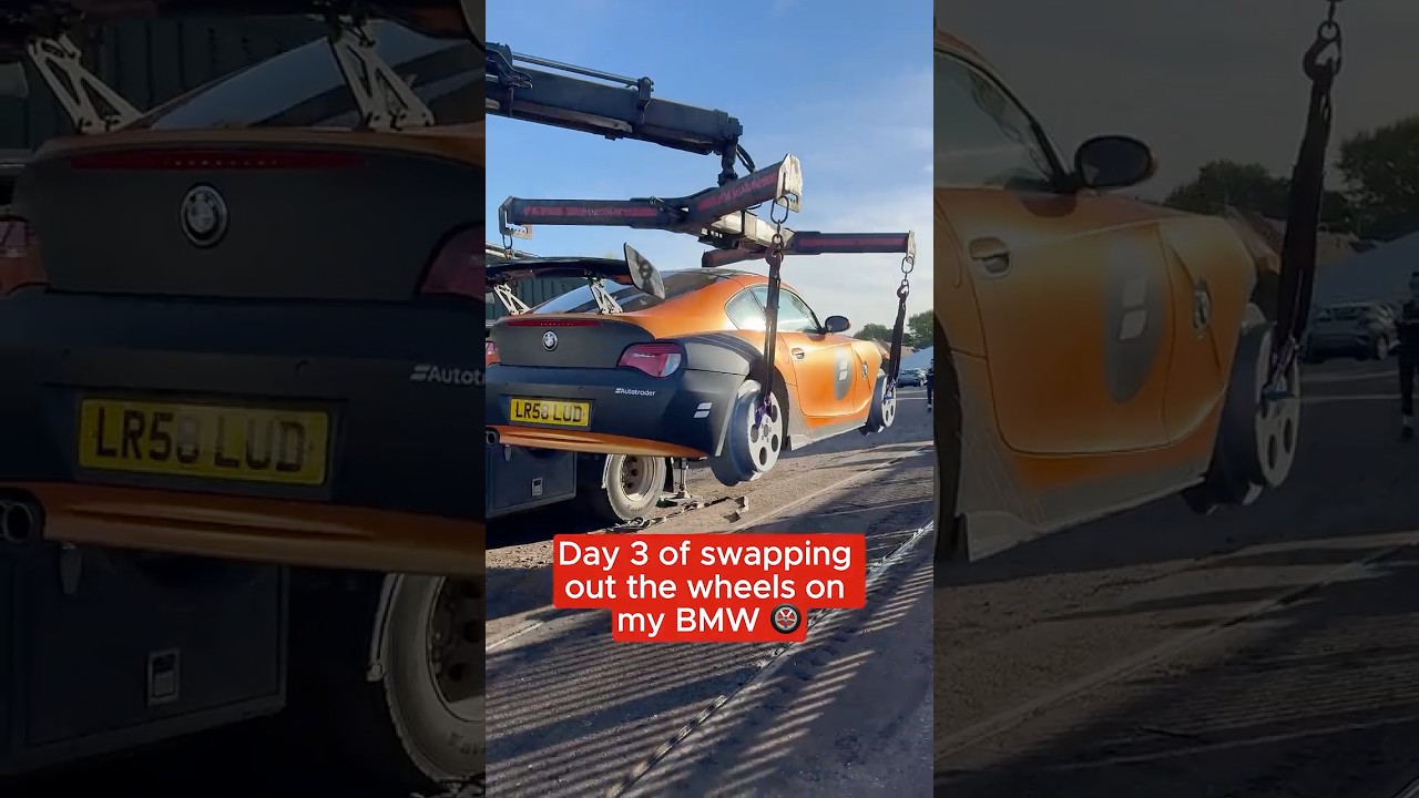 Day 3 of swapping out the wheels on our BMW Z4
