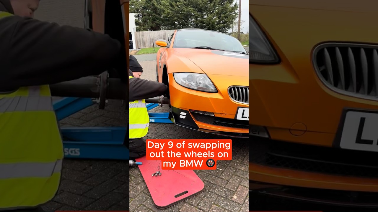Day 9 of swapping out the wheels on our BMW Z4