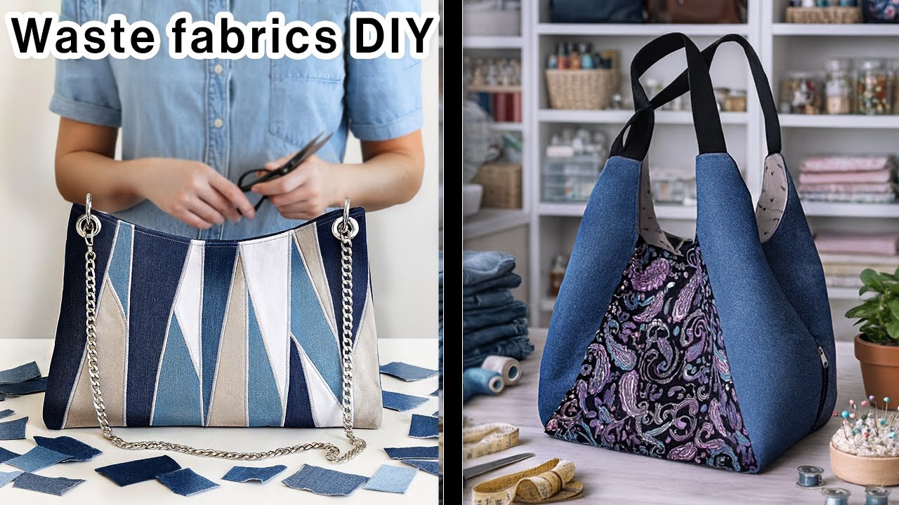 DIY Scraps of Fabric Tutorials | Sewing female Bag craft | Free Pattern