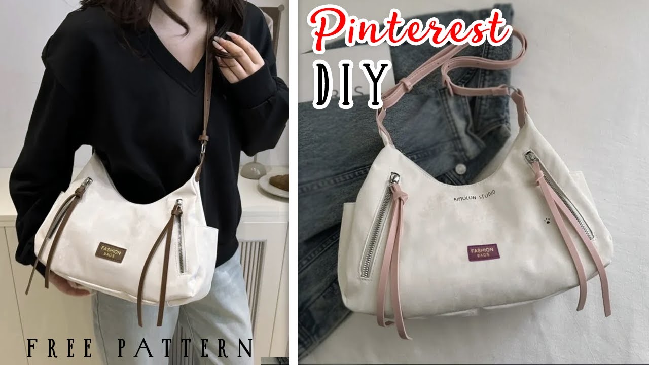 DIY Textile Tote bag Double Zipper from cloth sewing at home | free pattern