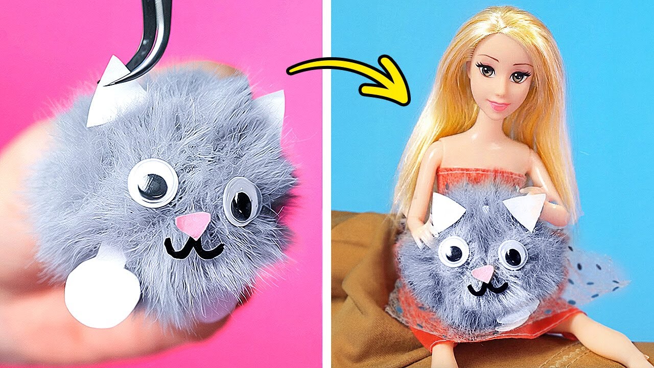 💞 EASY BARBIE DIY 🎨 Cute Crafts & Doll Makeover Ideas! ✨