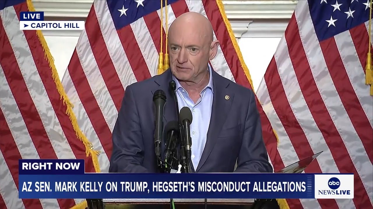 LIVE: AZ Sen. Mark Kelly remarks on Pres. Trump, Sec. Hegseth’s allegations of misconduct