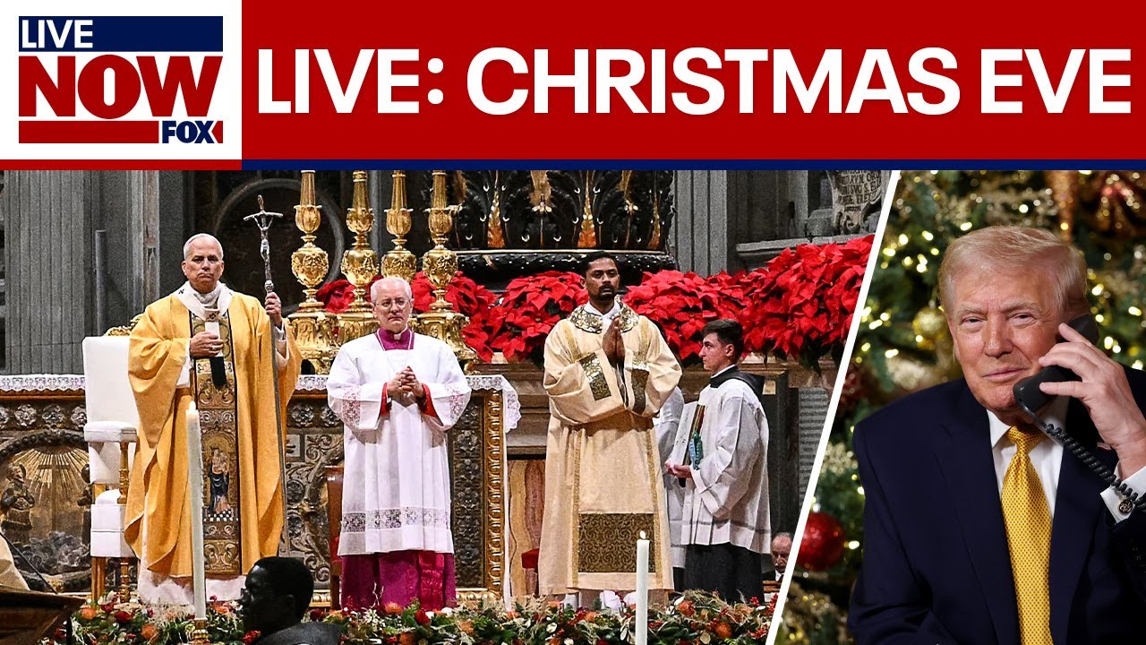 LIVE: Christmas Eve mass, President Trump calls the troops, last minute travel rush & more