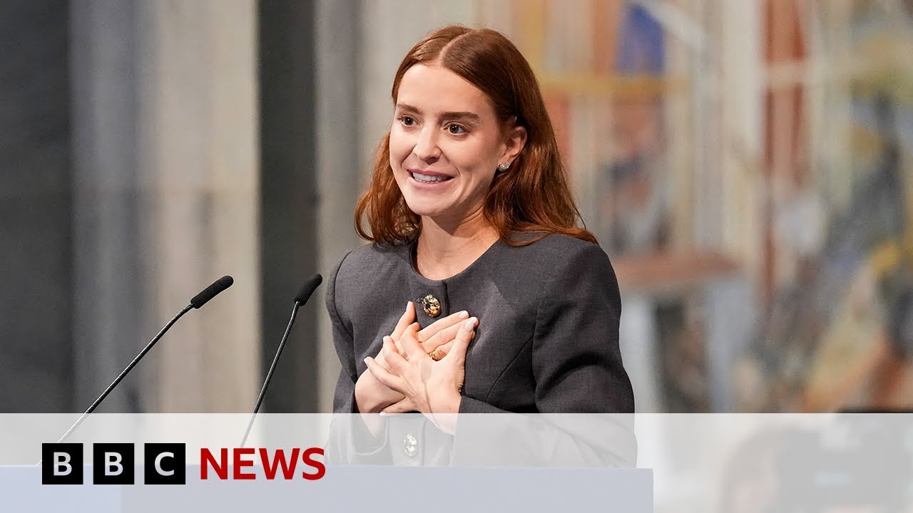 María Corina Machado’s daughter accepts Nobel Peace Prize on her behalf | BBC News