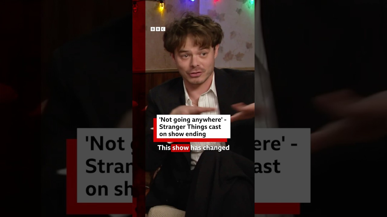 ‘Not going anywhere’ – Stranger Things cast on show ending. #JoeKeery #NataliaDyer #BBCNews