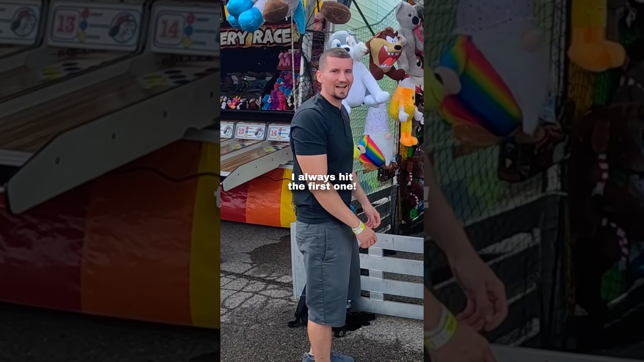 Playing the carnival baseball game 🥹❤️