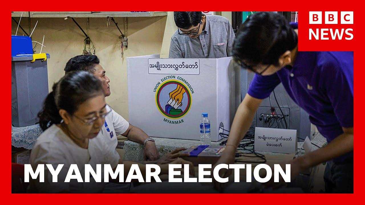 Polls close on first day of Myanmar’s widely criticised ‘sham’ election | BBC News