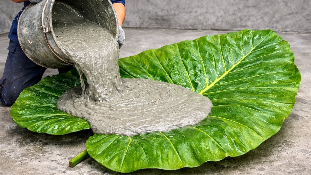 Pour Cement Over Taro leaves, You’ll be surprised! Unique Garden decoration ideas for you
