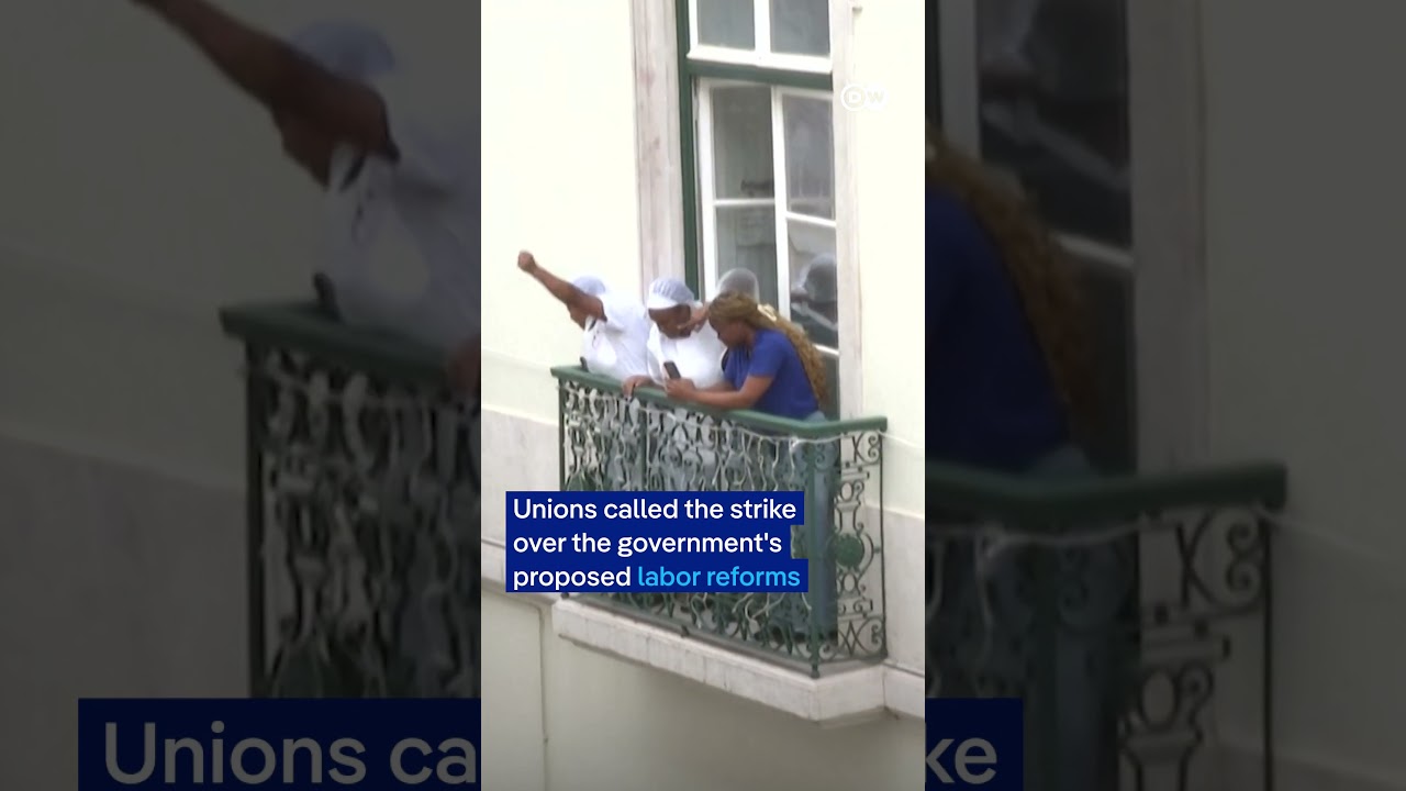 Protesters and riot police face off during Portugal’s general strike | DW News