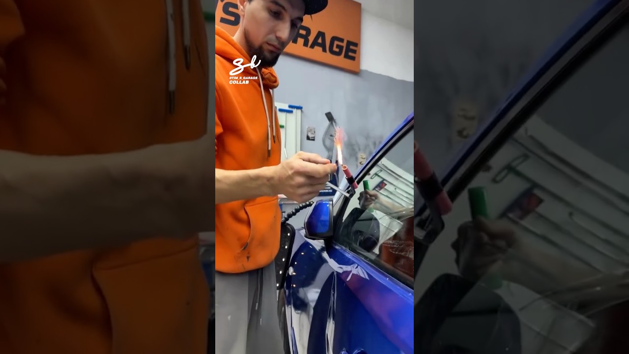 Removing Dent With A Firecracker! 💥 #fire #repairs #cars