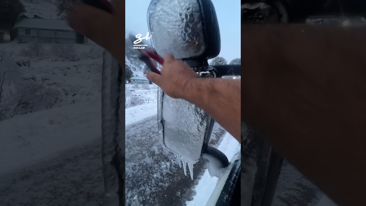 Removing Ice From A Wing Mirror! 🥶 #ice #mirror #cars