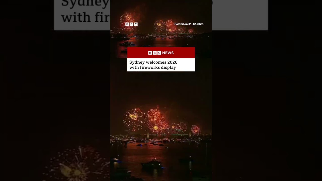 Sydney welcomes 2026 with fireworks display. #Sydney #NewYear #BBCNews