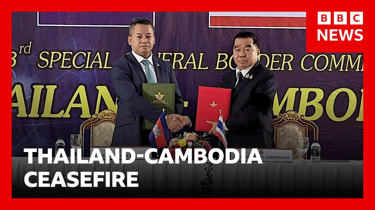 Thailand and Cambodia agree ceasefire after weeks of deadly clashes | BBC News