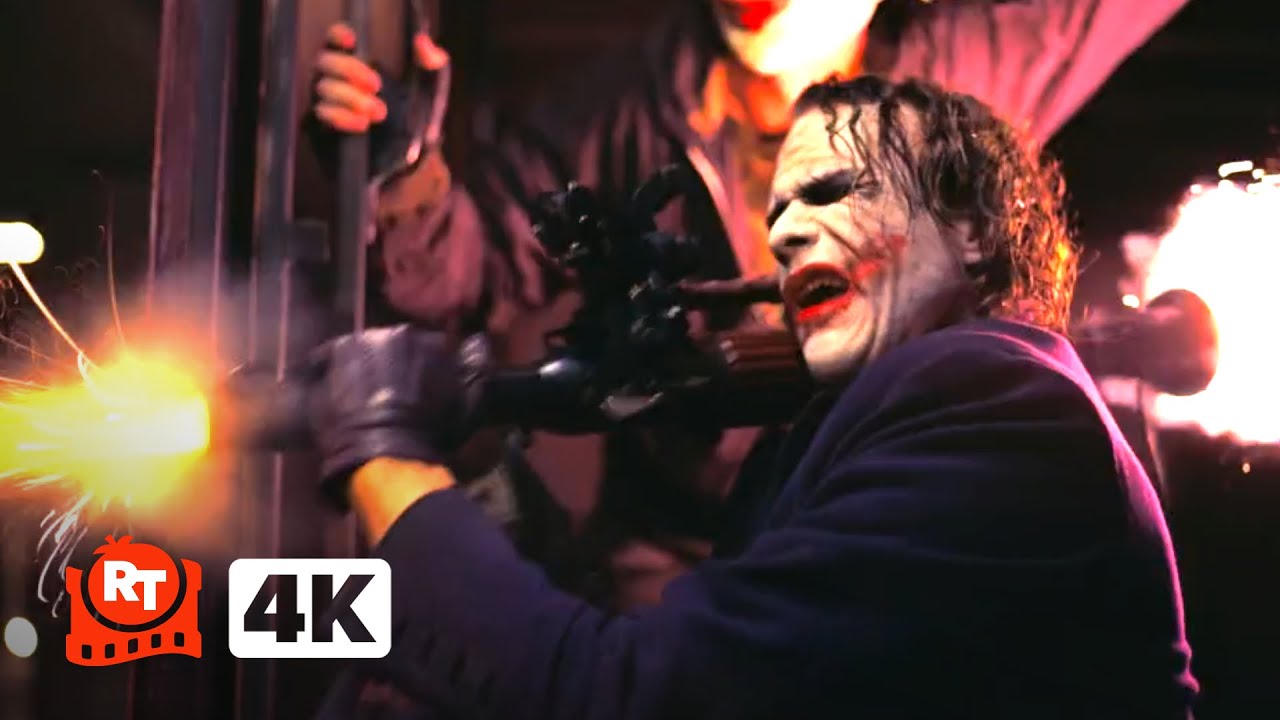 The Dark Knight (2008) 4K – Joker Shooting Bazookas at Cars | Movieclips
