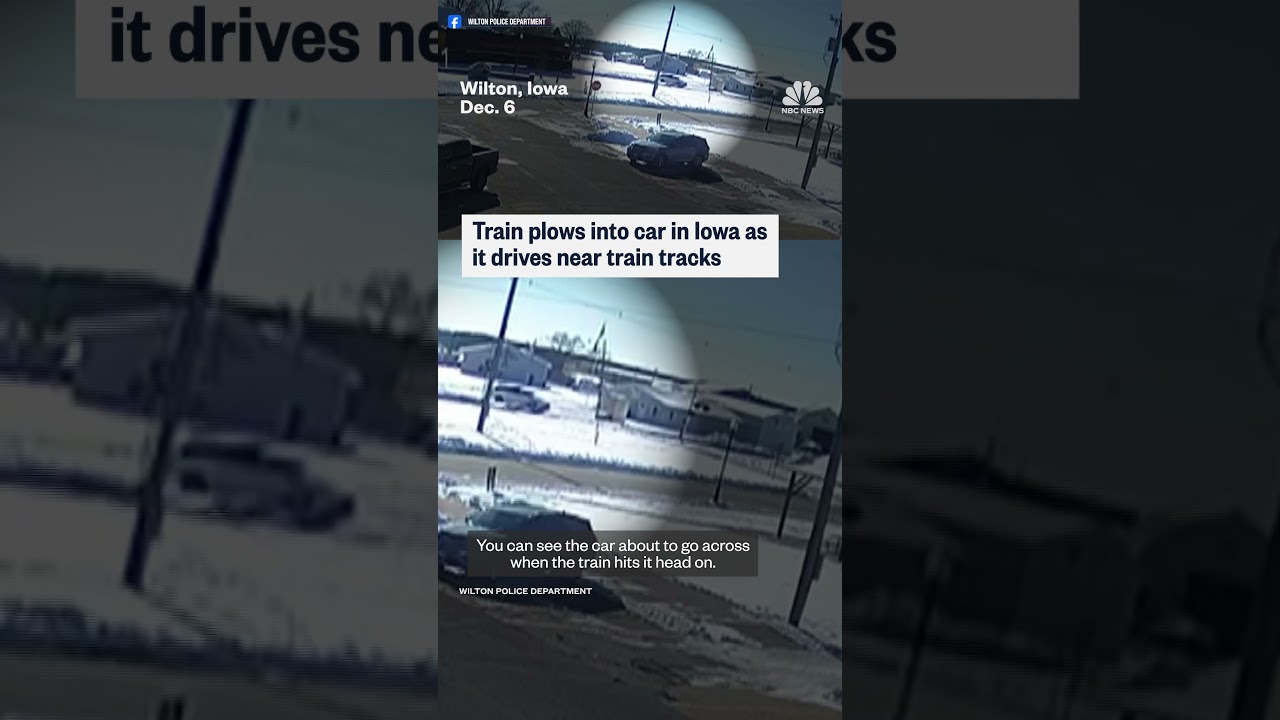 Train plows into car in Iowa as it drive near tracks