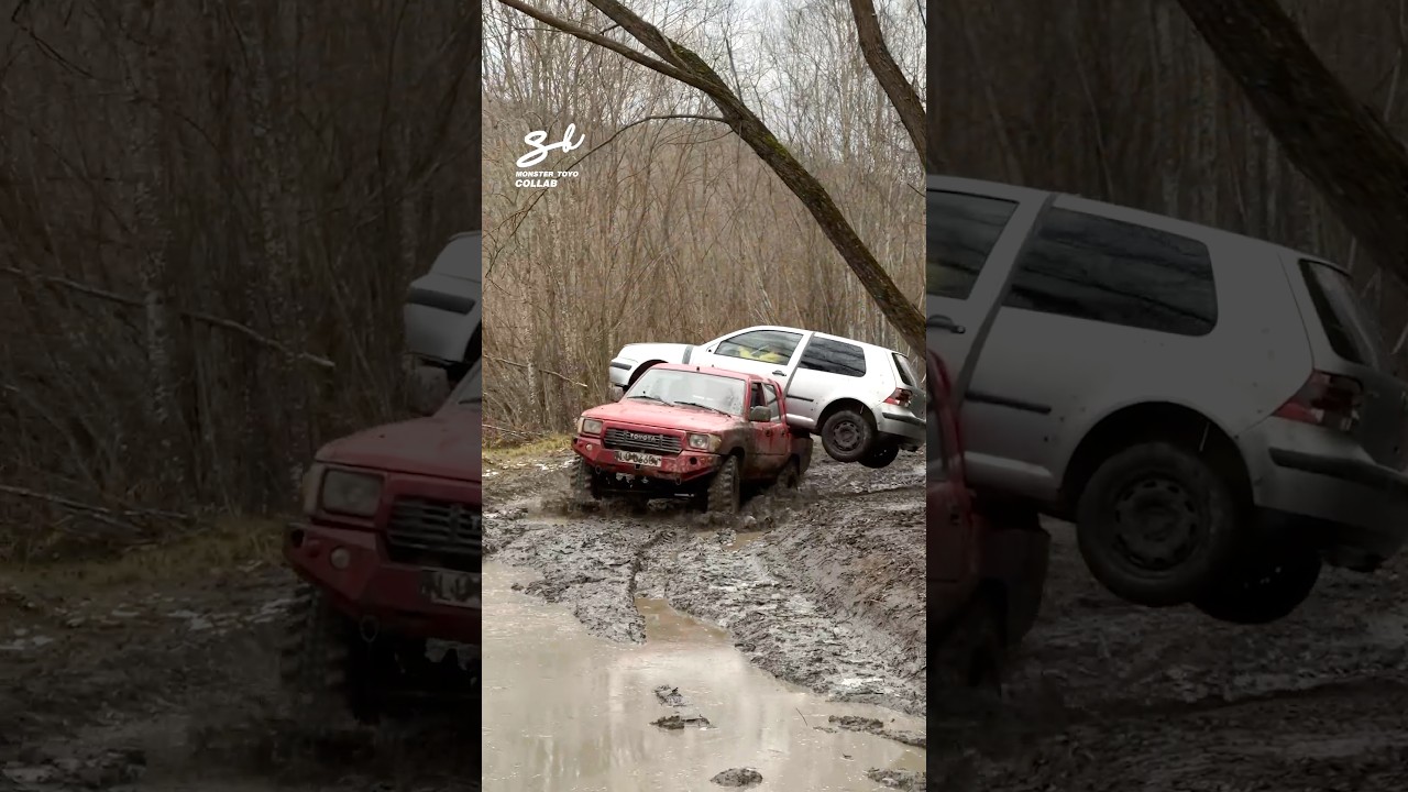 Truck Carries A Car! 😱 #trucks #cars #offroad