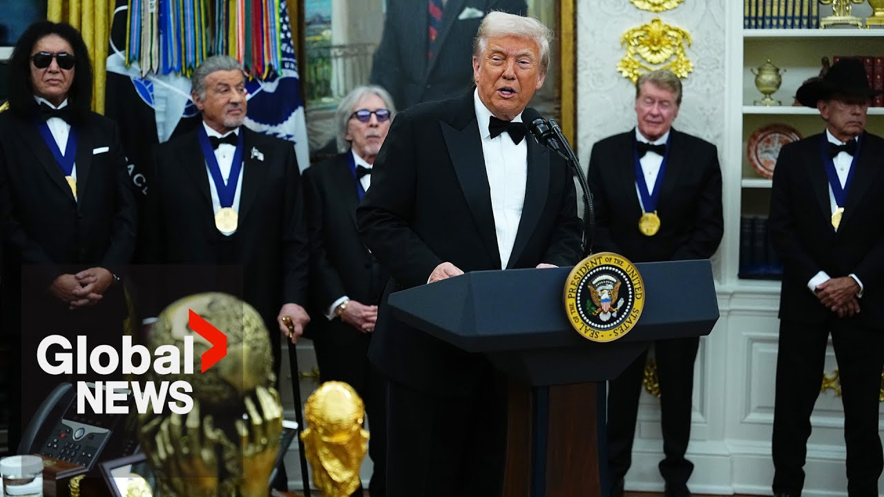 Trump awards Kennedy Center Honors medals to Stallone, Gaynor, Strait, KISS members