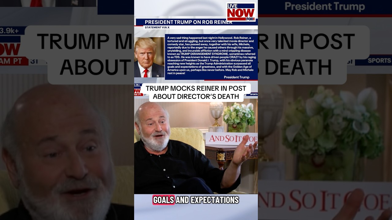 Trump hit social media Monday as news of the murder of Rob Reiner and his wife Michele spread.