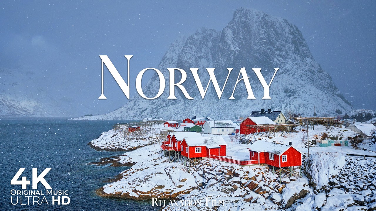 Winter in Norway 4K • Peaceful Nature Relaxation Film with Calming Piano Music | 4K Ultra HD