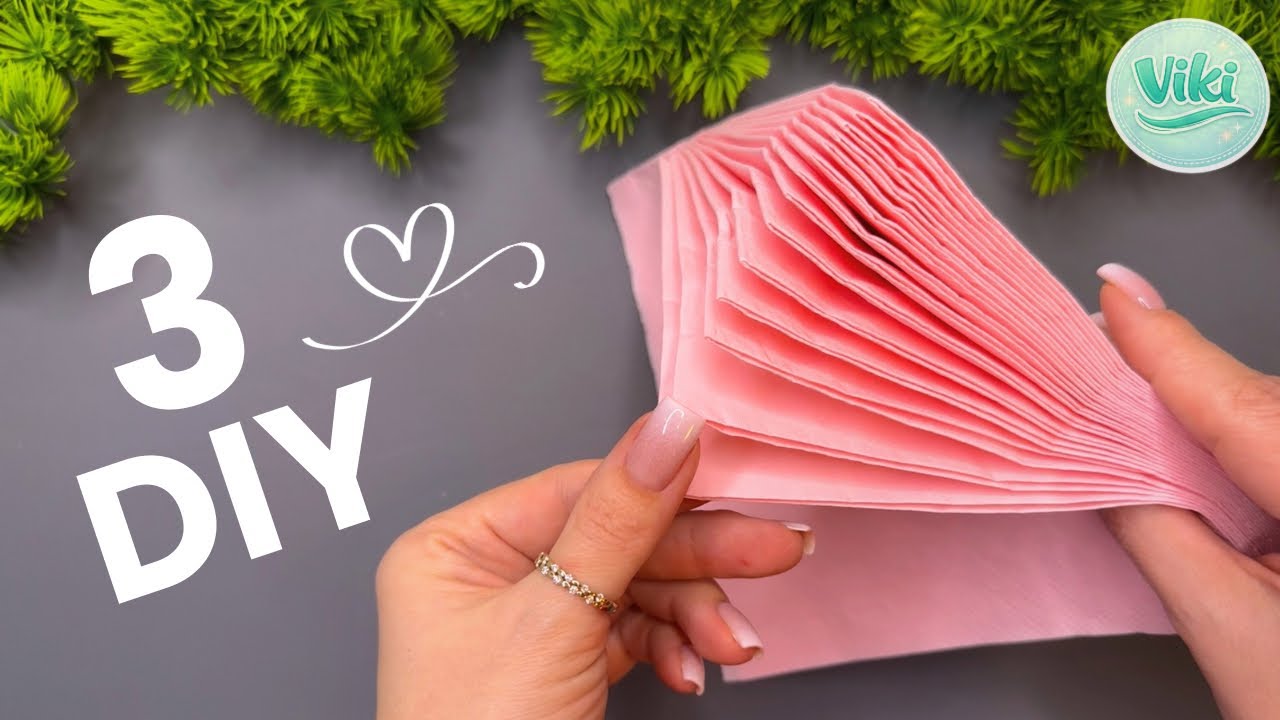 🌸 3 Easy DIY Napkin Flower Ideas | Tissue Paper Craft for Beginners 🌸
