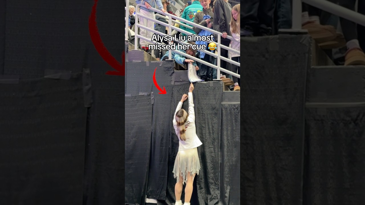 Alysa Liu almost missed her cue 😂 @NBCSports @YouTube #olympics #olympic #sports #d1 #figureskating