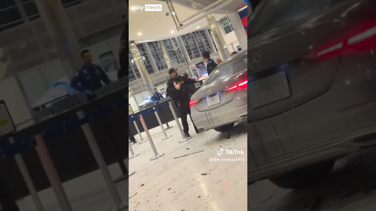 Car crashes into Detroit airport