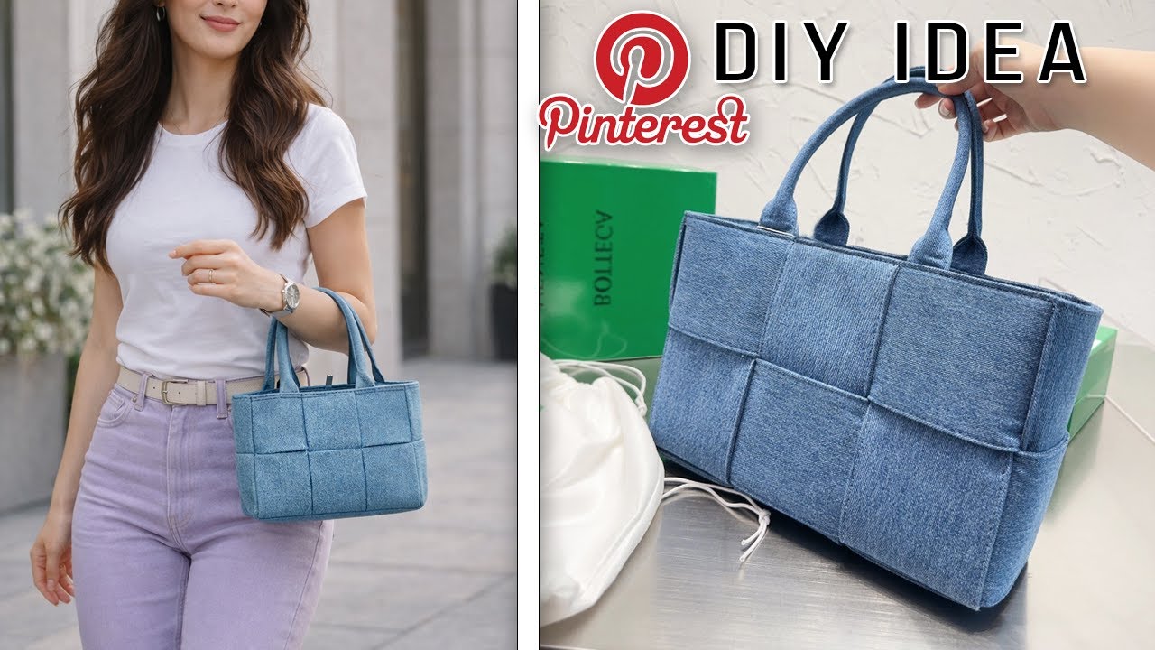 DIY Woven bag tutorial | Waste fabric Idea at home making