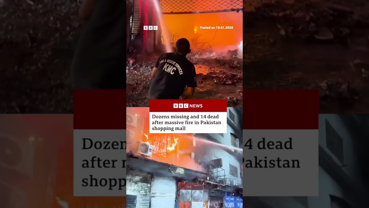 Dozens missing and 13 dead after massive fire in Pakistan shopping mall. #Pakistan #BBCNews