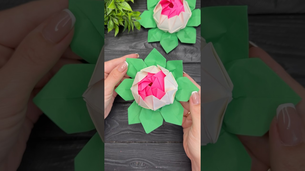 How to make Easy Paper Flowers Origami Lotus #shorts #paperflowers #origami #fyp #fypシ
