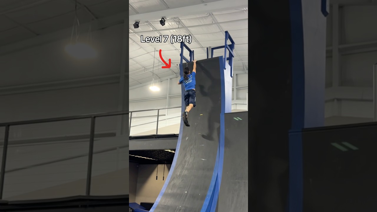 I tried the TALLEST warped wall 🤯 #gymnastics #gymnast #olympics #olympic #sports #parkour #ninja